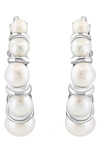 Effy Sterling Silver 2.5-4mm Freshwater Pearl Hoop Earrings In Silver/ Pearl