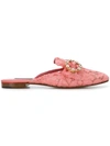 Dolce & Gabbana Lace Embellished Mules In Pink