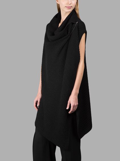Ann Demeulemeester Women's Black Wrap Sleeveless Cardigan | ModeSens