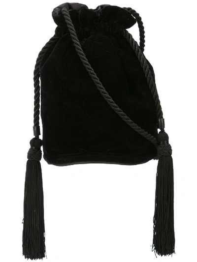 Hunting Season Tula Velvet Shoulder Bag In Black | ModeSens