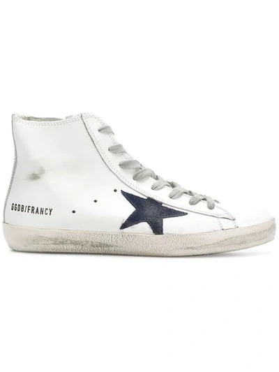 Golden Goose Francy Leather High-top Sneakers In Bwhite Bluette