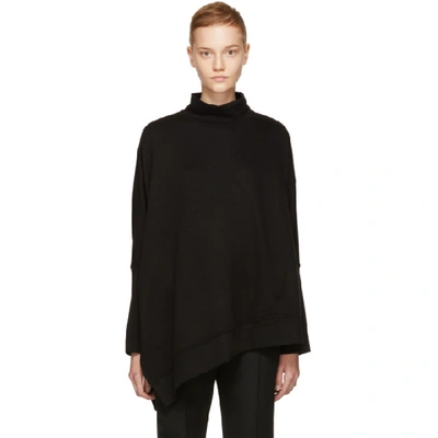 Ann Demeulemeester Turtleneck Asymmetric Sweater In 099 Black