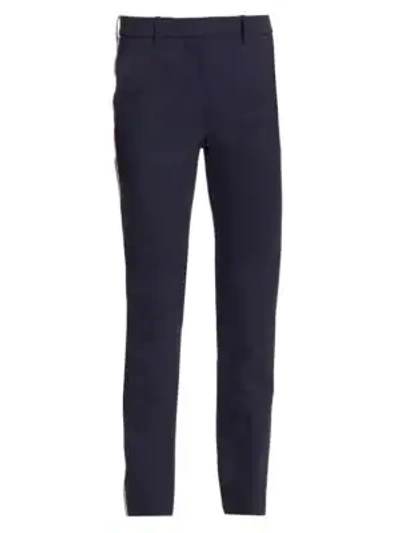 Calvin Klein 205w39nyc Side-stripe Straight-leg Wool-blend Pants In Navy