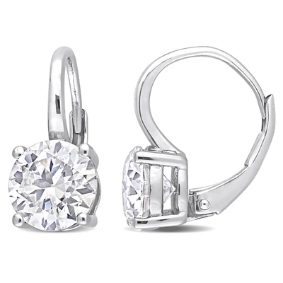 Mimi & Max 3 1/5ct Dew Created Moissanite Solitaire Leverback Earrings In Sterling Silver In White