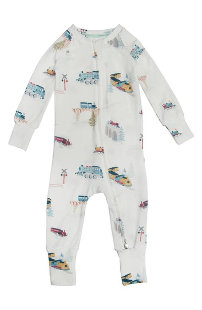 Loulou Lollipop Babies' All Aboard Fitted One-piece Pajamas In White/ Multi