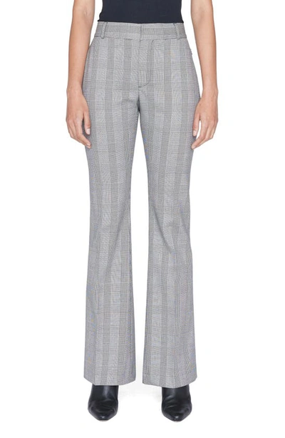 Frame Le High Plaid Flare Pants In Noir Multi