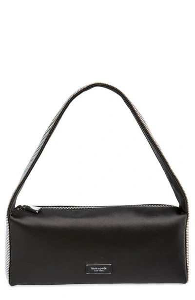 Kate Spade Afterparty Crystal & Satin Handbag In Black Multi.
