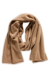 Vince Boiled Cashmere Knit Scarf In Camel