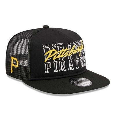 New Era Black Pittsburgh Pirates  Street Team A-frame Trucker 9fifty Snapback Hat