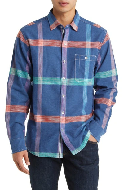Tommy Bahama Canyon Beach Chill Out Check Button-up Shirt In Coastline