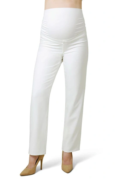 Tiffany Rose Remi Straight Leg Crepe Twill Maternity Trousers In Ivory