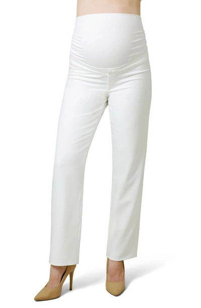 Tiffany Rose Remi Straight Leg Crepe Twill Maternity Pants In Ivory