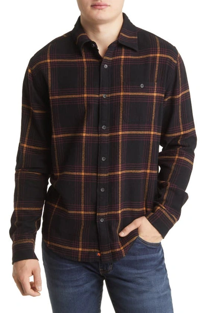 The Normal Brand Stephen Regular Fit Gingham Flannel Button-up Shirt In Black Plaid