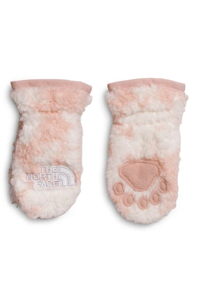 The North Face Babies' Suave Oso Faux Fur Mittens In Gardenia White Fade Floral