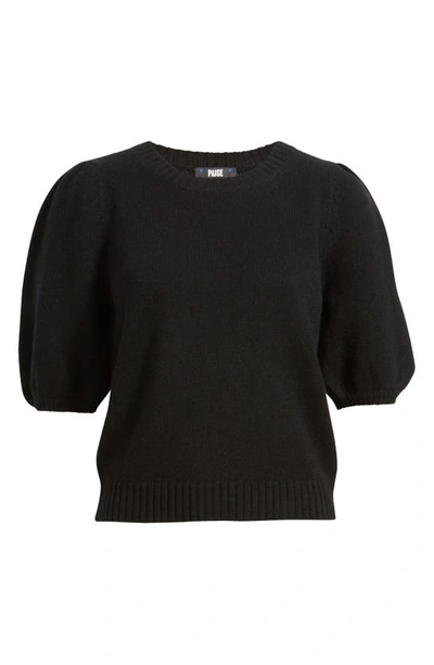 Paige Lucerne Puff Sleeve Recycled Cashmere Blend Sweater In Black