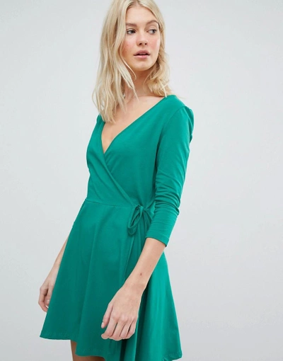 Vero Moda Jersey Wrap Dress-green
