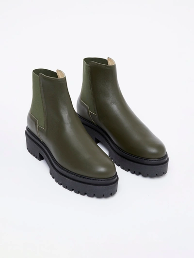 French Connection Olana Chelsea Boots Olive Green