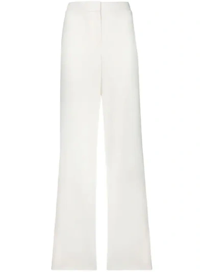 Theory Stretch-crepe Wide-leg Trousers In White