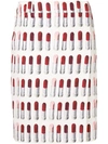 Prada Lipstick-print Wrap Midi Skirt In Neutrals