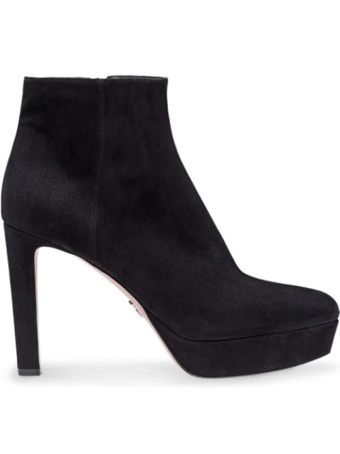 prada suede platform booties