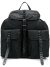 Prada Stud Detail Backpack In Black