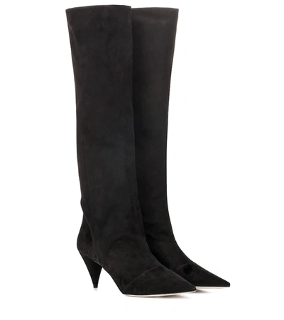 Miu Miu Knee-high Leather Boots In Black
