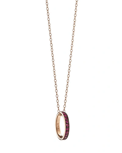 Monica Rich Kosann 18k Ruby "luck" Poesy Ring Pendant Necklace In Rose Gold