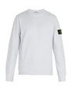 Stone Island - Logo Patch Cotton Jersey Sweatshirt - Mens - Light Blue