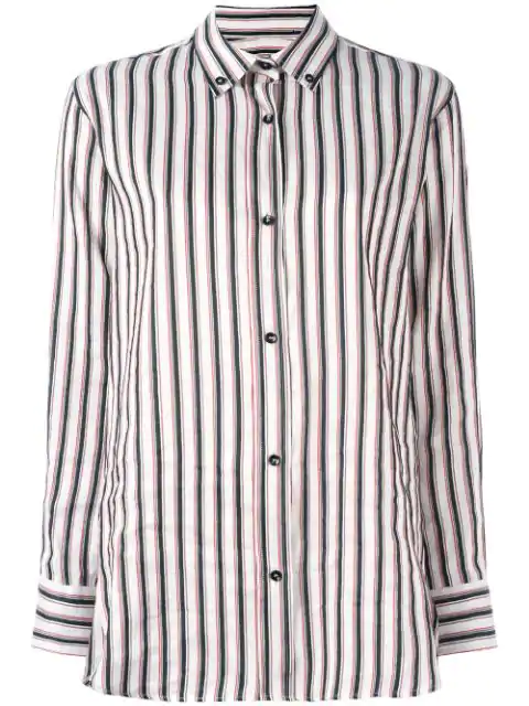 Isabel Marant Manray Shirt Story Blouse In White, Black, Red, Stripes ...