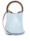 Marni Pannier Leather Cross-body Bag In Light Blue