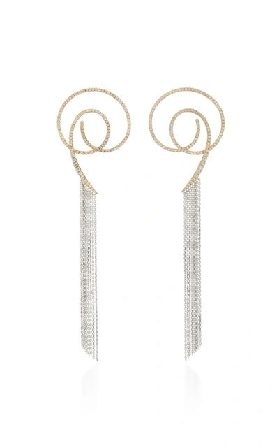 Mike Joseph Amante Looped Earrings With Fringe In Gold