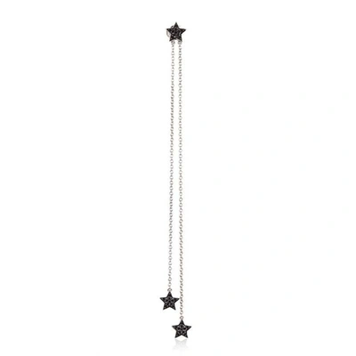 Alinka Jewellery Stasia Mini Chain Drop Earring Black Diamonds