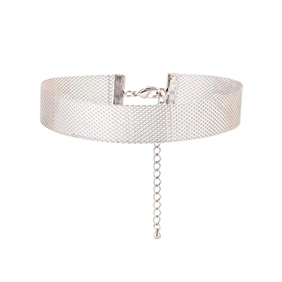 Alinka Jewellery Silhoutte Mesh Choker White Gold