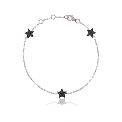 Alinka Jewellery Stasia Mini Triple Star Bracelet Black Diamonds