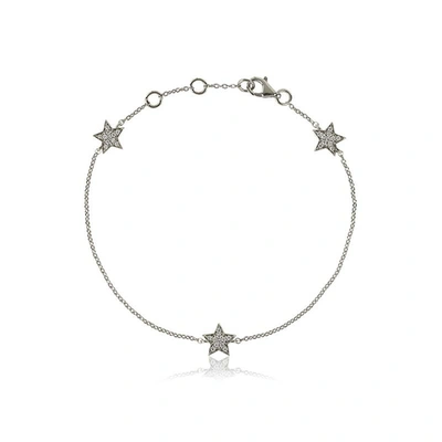 Alinka Jewellery Stasia Mini Triple Star Bracelet White Gold