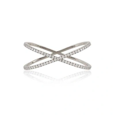 Alinka Jewellery Katia Duo Crossover Two-finger Ring White Gold