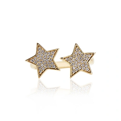 Alinka Jewellery Stasia Two Star Ring Yellow Gold