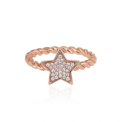 Alinka Jewellery Stasia Single Star Ring Braided Rose Gold