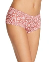Hanky Panky Cross-dyed Lace Boyshort In Pink Sands