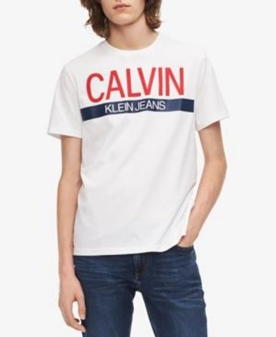 Calvin Klein Jeans Est.1978 Men's Graphic-print T-shirt In Standard White