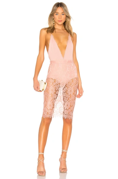 Michael Costello X Revolve Adrian Dress In Blush