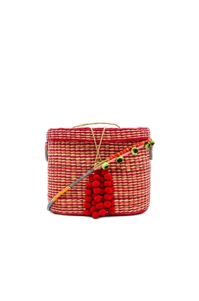 Nannacay Kiki Striped Bucket In Red