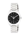 Gucci Stainless Steel Crystal Studded Bracelet Watch In Silver