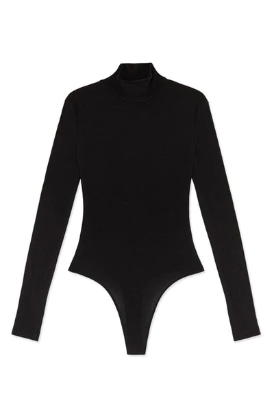 Weworewhat Turtleneck Long Sleeve Bodysuit In Black