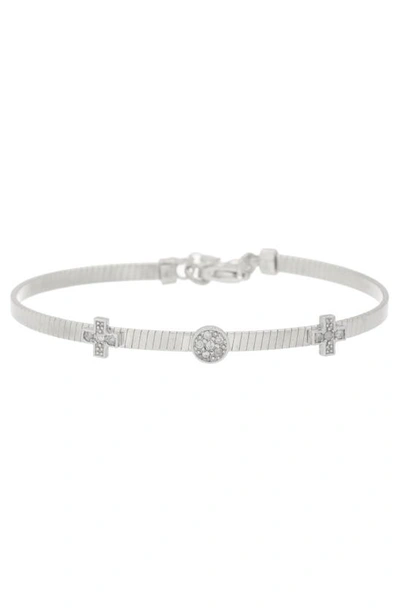 Meshmerise Diamond Bangle Bracelet In White