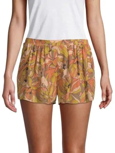 Prose & Poetry Rodney Flared Slim-fit Shorts In Coral