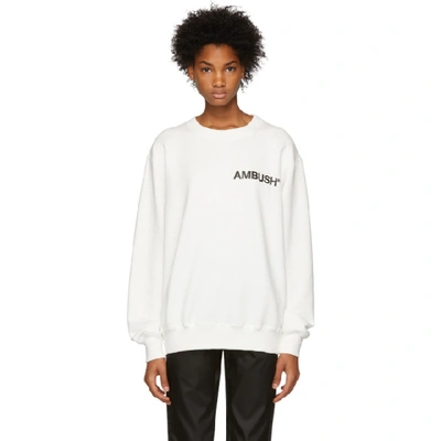 Ambush Logo Printed Cotton Sweatshirt In White