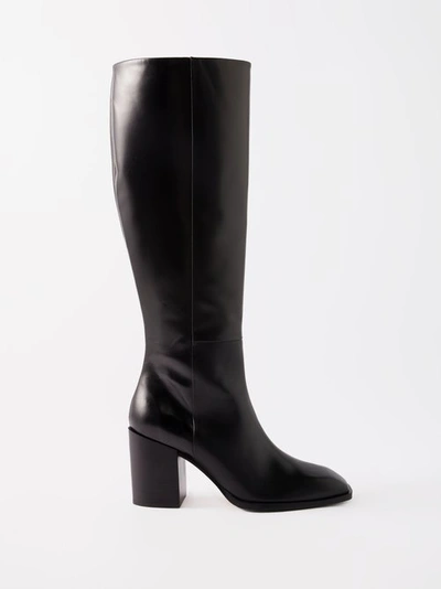 Aeyde Teresa 75 Leather Knee-high Boots In Black