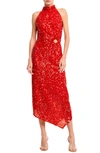 Ciebon Signy Sequin Asymmetric Gown In Red