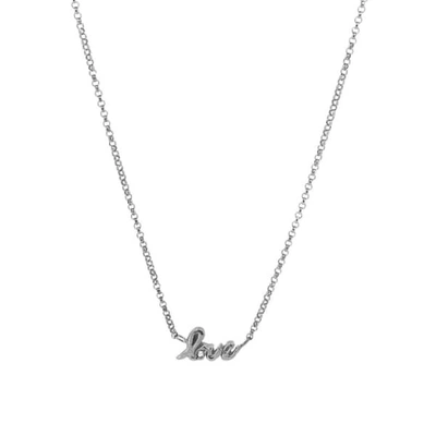 Yvonne Henderson Jewellery Love Script Necklace With White Sapphire Silver